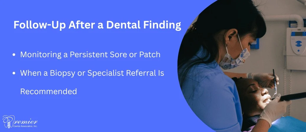 follow-up after a dental finding